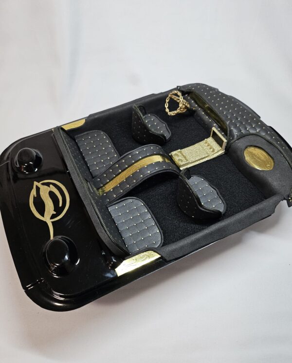 Custom Mini Car Interior Model – Black & Gold Elite Edition