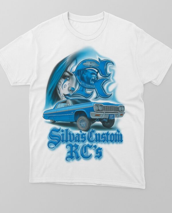 Silva’s Custom RC’s Blue California Style Tee (White)