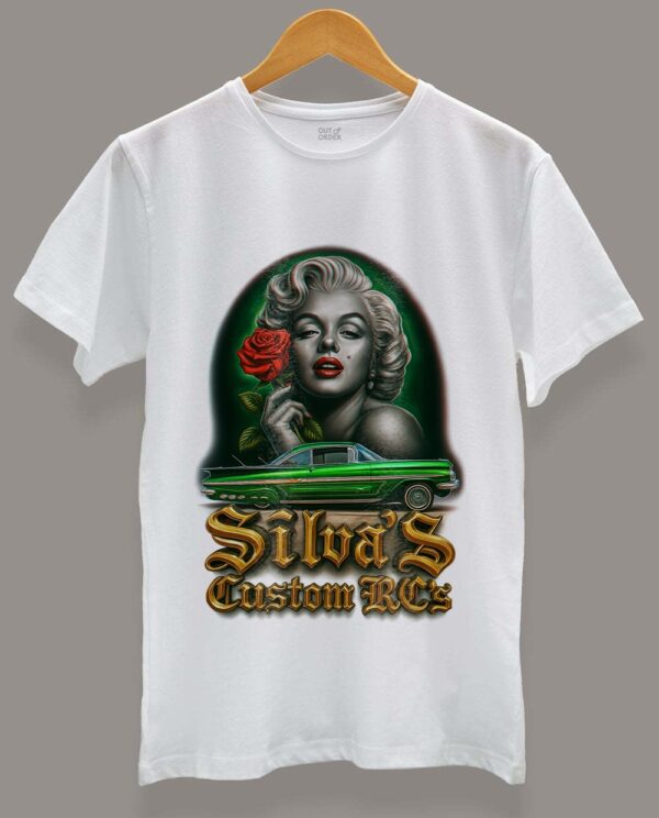 Silva’s Custom RC’s Glam & Green Lowrider Tee (White)